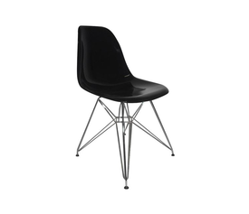 ART Καρέκλα Τραπεζαρίας Κουζίνας Μέταλλο Χρώμιο - PP Μαύρο