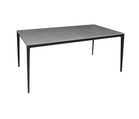 BARRET Τραπέζι Τραπεζαρίας - Κουζίνας, Alu Μαύρο, Επιφάνεια Sintered Stone Γκρι