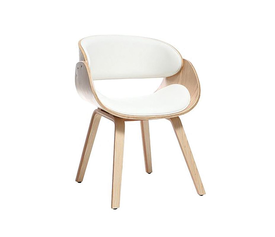 JOY-W Πολυθρόνα Τραπεζαρίας Φυσικό, Pu Άσπρο