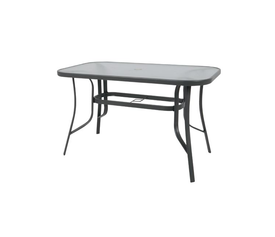 RIO Τραπέζι Κήπου - Βεράντας, Μέταλλο Βαφή Ανθρακί, Γυαλί