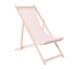 Σαιζ-Λόνγκ Ξαπλώστρα 3 θέσεων κλίσης, Οξιά Άβαφη, Textilene Εκρού, Πτυσσόμενη