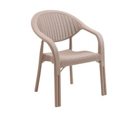 BAMBOO Pro Πολυθρόνα Κήπου - Βεράντας Στοιβαζόμενη, PP-UV (Rattan Look) Cappuccino