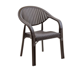 BAMBOO Pro Πολυθρόνα Κήπου - Βεράντας Στοιβαζόμενη, PP-UV (Rattan Look) Καφέ