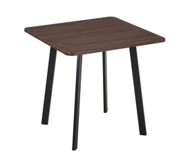 BARI Τραπέζι Κουζίνας- Εστιατορίου, Μέταλλο Βαφή Μαύρο, Επιφ.Απόχρωση Καρυδί