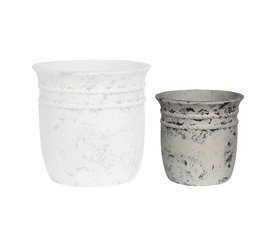FLOWER POT-15 Φ35x34cm, Cement Απόχρωση Antique White