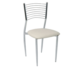 VIVIAN Καρέκλα Μέταλλο Χρώμιο, PVC Εκρού