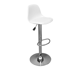 MARTIN Σκαμπό BAR, Χρώμιο, PP-Pu Άσπρο, Ρύθμιση Ύψους, Περιστρεφόμενο