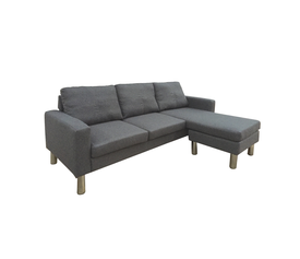 REVERSE Καναπές Σαλονιού Καθιστικού, Γωνία Αναστρέψιμος Ύφασμα Ανοιχτό Γκρι