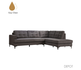 AMSTERDAM ΚΑΝΑΠΕΣ ΓΩΝΙΑ ΔΕΞΙΑ ΓΚΡΙ 264x200x87