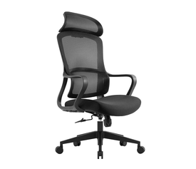 BF3010 Πολυθρόνα Γραφείου Διευθυντή, Mesh Μαύρο, Ύφασμα Μαύρο