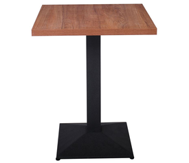 MARCO Τραπέζι Τετράγωνο Επιφάνεια Melamine Καρυδί Βάση Μέταλλο Μαύρο 41x41cm