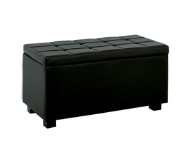 DENISE Σκαμπό με Αποθηκευτικό Χώρο - Ταμπουρέ, PU Μαύρο