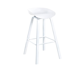 PENT Σκαμπό Bar, Μέταλλο Βαφή Άσπρο, PP Άσπρο