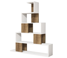 Βιβλιοθήκη PRUNELA Λευκό/Καρυδι 120x22x131cm