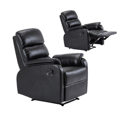 COMFORT Πολυθρόνα Relax Σαλονιού - Καθιστικού, PU Μαύρο