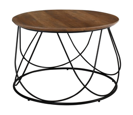 BOKO Τραπεζάκι Σαλονιού Καθιστικού, Μέταλλο Βαφή Μαύρο - Καρυδί