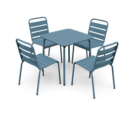 BRIO Slat Set Τραπεζαρία Κήπου -Βεράντας (4+1), Μέταλλο Βαφή Sandy Blue 5415C