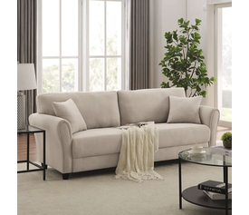 BRITAIN Καναπές 3-θέσιος Σαλονιού - Καθιστικού, Ύφασμα Μπεζ