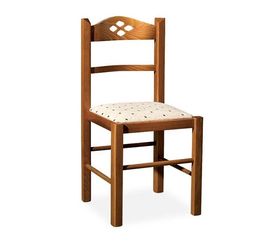 Παραδοσιακή Καρέκλα Ελληνικής Κατασκευής BTP 457 Οξιά / Ύφασμα 43x43xH88cm