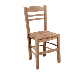 Παραδοσιακή Καρέκλα Ελληνικής Κατασκευής BTP N476 Οξιά / Ψάθα 43x43xH91cm