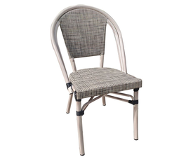 COSTA Καρέκλα Dining Αλουμινίου, Απόχρωση Antique Grey -Textilene Μπεζ