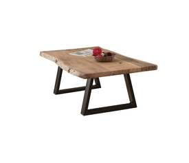 LIZARD Slim Τραπέζι Σαλονιού Καθιστικού, Μέταλλο Βαφή Μαύρο, Ξύλο Ακακία Φυσικό