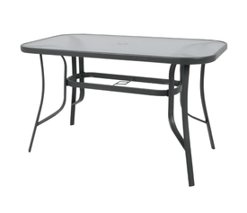 RIO Τραπέζι Κήπου - Βεράντας, Μέταλλο Βαφή Ανθρακί, Γυαλί
