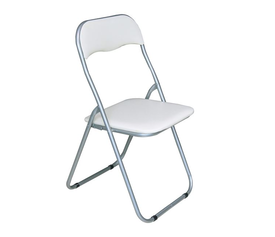 LINDA Καρέκλα Πτυσσόμενη Βαφή Γκρι, Pvc Άσπρο