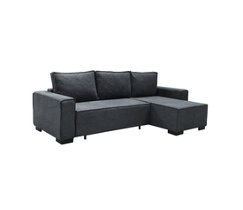 LONDON Καναπές - Κρεβάτι Αριστερή Γωνία, Ύφασμα Ανθρακί