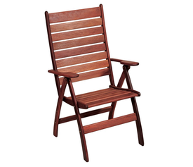 Ξύλινη Ψηλόπλατη Πτυσσόμενη Πολυθρόνα 3 Θέσεων Red Shorea 