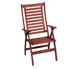 Ξύλινη Ψηλόπλατη Πτυσσόμενη Πολυθρόνα 3 Θέσεων Red Shorea 