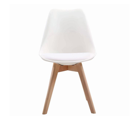 MARTIN Καρέκλα Ξύλο, PP Άσπρο Μονταρισμένη Ταπετσαρία