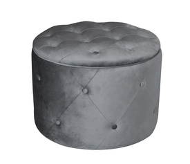 TRAVIS Σκαμπό Αποθηκευτικό, Ύφασμα Velure Απόχρωση Γκρι