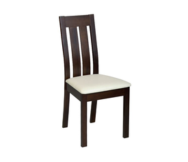 REGO Καρέκλα Οξιά Σκούρο Καρυδί, PVC Εκρού