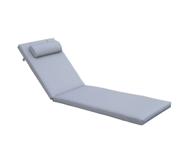 SUNLOUNGER Μαξιλάρι Ξαπλώστρας με Προσκέφαλο,  Ύφασμα Γκρι, Foam+Polyester Φερμουάρ-Velcro