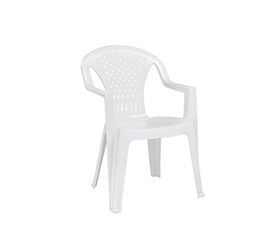 PORTOFINO Πολυθρόνα Τραπεζαρίας Κήπου - Βεράντας, PP Άσπρο, Στοιβαζόμενη