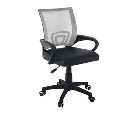 BF2101-P Πολυθρόνα Γραφείου χωρίς Ανάκλιση Mesh Γκρι - Μαύρο Pu