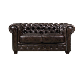 CHESTERFIELD Birmingham Καναπές 2Θέσιος Σαλονιού Καθιστικού,Δέρμα Απόχρωση Καφέ