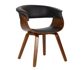 HERMAN Πολυθρόνα Καρυδί - Pu Μαύρο