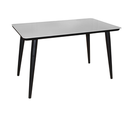 UNION Τραπέζι Τραπεζαρίας Κουζίνας, Μέταλλο Βαφή Μαύρο Γυαλί Άσπρο
