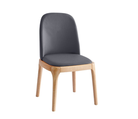 VISTA Καρέκλα Τραπεζαρίας- Κουζίνας, Απόχρωση Natural Oak Pu Σκούρο Γκρι
