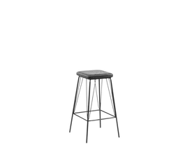 PANTON Σκαμπό BAR, Μέταλλο Βαφή Μαύρο, PU Απόχρωση Vintage Grey
