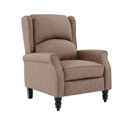 SIMPLE Relax Πολυθρόνα Μπερζέρα Σαλονιού, Καθιστικού, Ύφασμα Απόχρωση Antique Καφέ