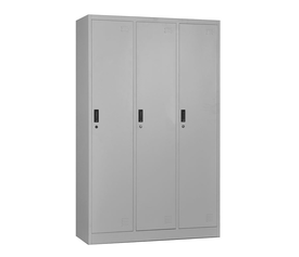 LOCKER 3 Θέσεων Ερμάριο - Ανά θέση: 3 Ράφια, Θέσεις για Κρεμάστρες, Μέταλλο Βαφή Γκρι