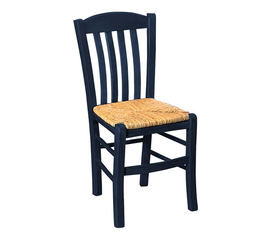 CASA Καρέκλα Οξιά Βαφή Εμποτισμού Ανιλίνη Μπλε, Κάθισμα Ψάθα