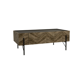 PARKE COFFEE TABLE ΜΑΥΡΟ ΦΥΣΙΚΟ ΜΕ PATTERN ΜΑΥΡΟ 120x63x45