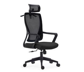 BF3850 Πολυθρόνα Γραφείου Διευθυντή, Mesh Μαύρο, Ύφασμα Μαύρο