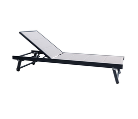 POOL Ξαπλώστρα, Αλουμίνιο Βαφή Ανθρακί, Textilene Μπεζ