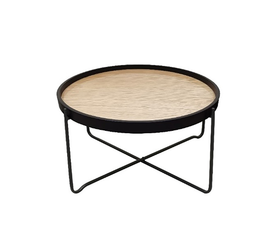 DISK COFFEE TABLE SONOMA ΜΑΥΡΟ 53x53x42