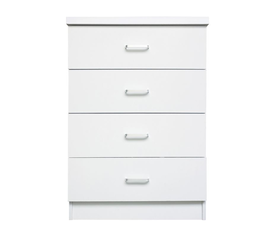 DRAWER Συρταριέρα με 4 Συρτάρια, Απόχρωση Άσπρο